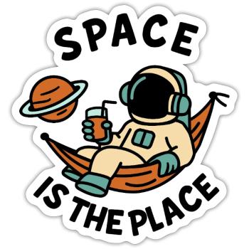 Explorer de l’espace astronaute design relaxant - Sticker taille S (10 x 10 cm) - blanc mat - Devant