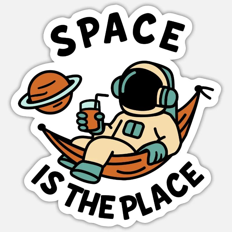 Space Explorer Astronaut Entspannendes Design - Sticker Größe S (10 x 10 cm) - Mattweiß