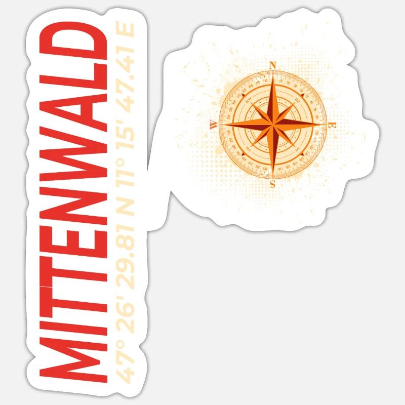 Mittenwald - Sticker Größe S (10 x 10 cm) - Mattweiß