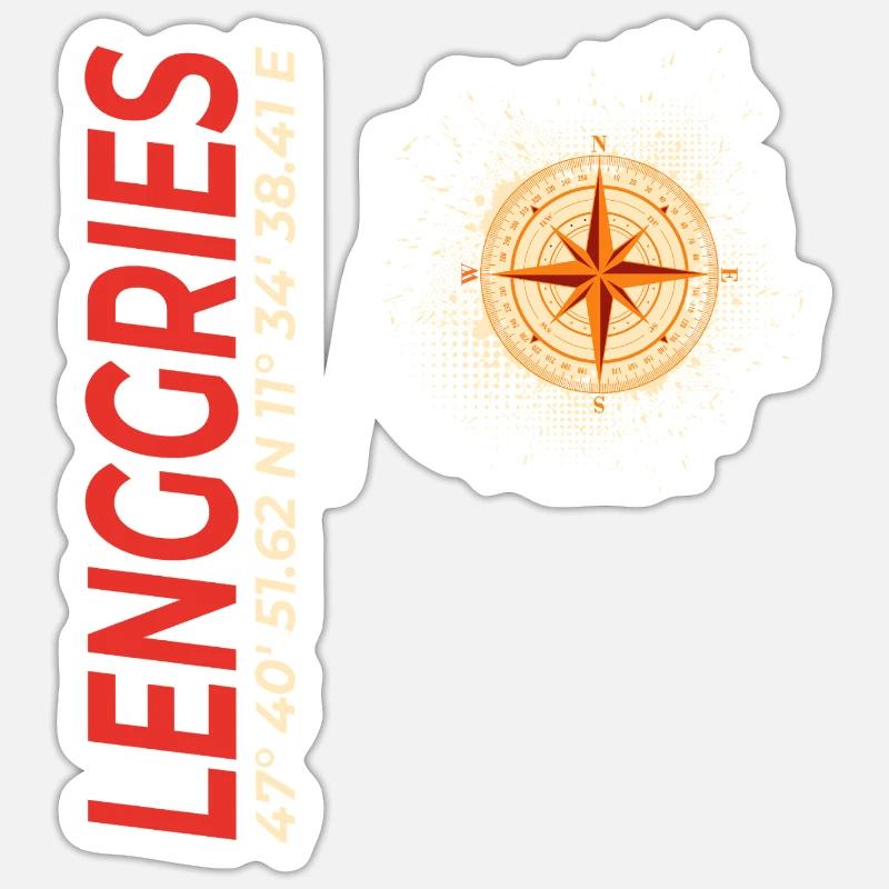 Lenggries - Sticker Größe S (10 x 10 cm) - Mattweiß