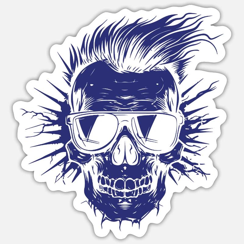 Skull Style Sunglasses - Sticker size S (10 x 10 cm) - white matte
