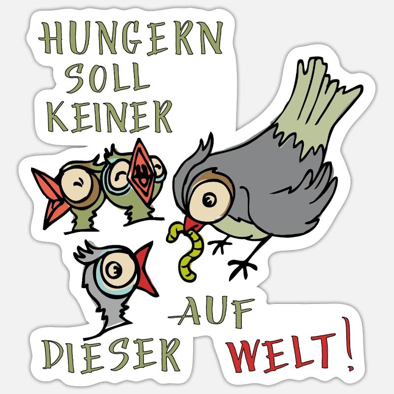 Faim - Sticker taille S (10 x 10 cm) - blanc mat
