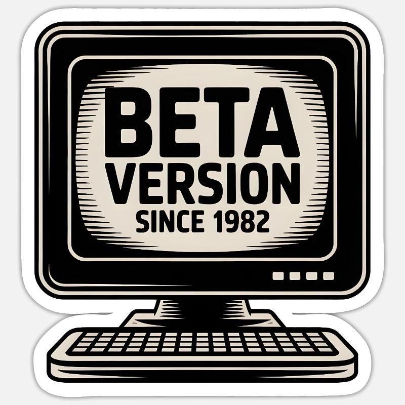 Conception de la version bêta de l’ordinateur rétro Sticker taille S (10 x 10 cm)