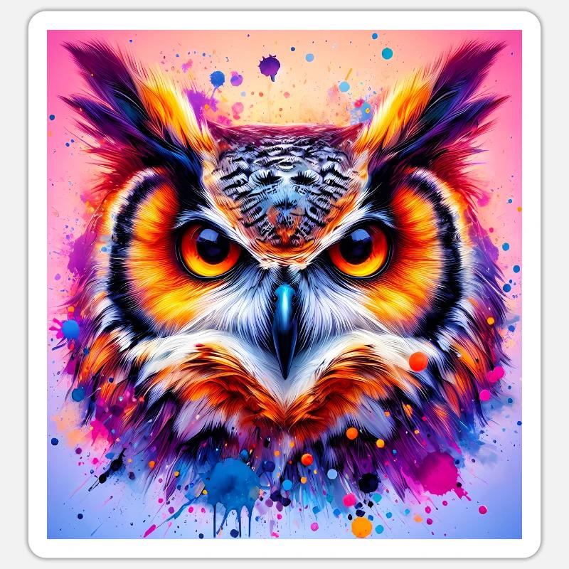 owl - Sticker size S (10 x 10 cm) - white matte