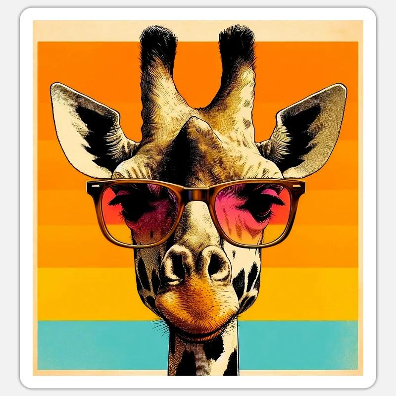 girafe Sticker taille S (10 x 10 cm)