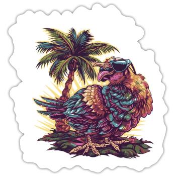 Truthan Insel Palme - Sticker Größe S (10 x 10 cm) - Mattweiß - Vorne