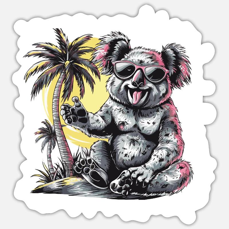 Koala Island Palm Tree - Sticker size S (10 x 10 cm) - white matte