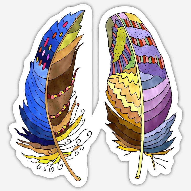Feder - Sticker Größe S (10 x 10 cm) - Mattweiß