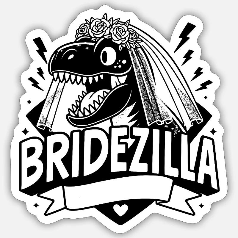 Team Bride - Bridezilla - Sticker Größe S (10 x 10 cm) - Mattweiß