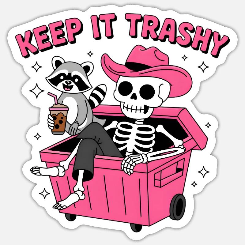Waschbär Halloween - Sticker Größe S (10 x 10 cm) - Mattweiß
