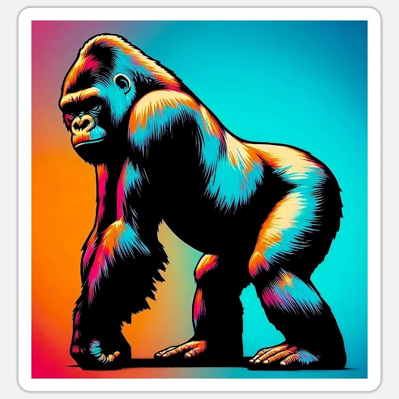 gorilla - Sticker size S (10 x 10 cm) - white matte
