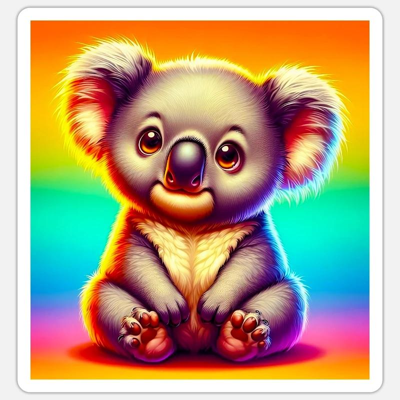 Koala - Sticker Größe S (10 x 10 cm) - Mattweiß