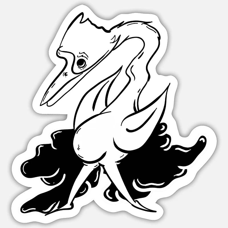 Fantasy-Liegtier mit Flugattribute Sticker Größe S (10 x 10 cm)