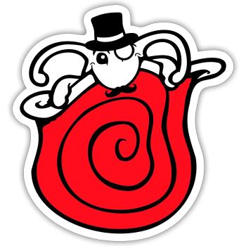 Mr Schnecke Sir Zylinder Monokel reich wohlhabend - Sticker Größe S (10 x 10 cm) - Mattweiß - Vorne
