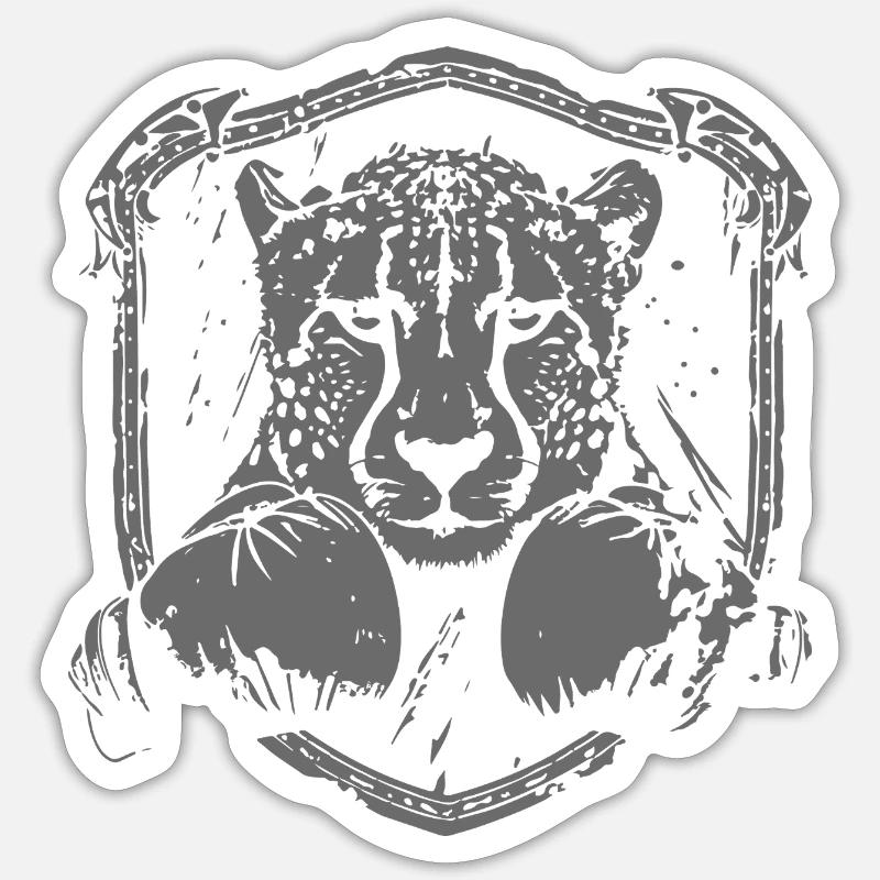 Tiger Boxer - Sticker size S (10 x 10 cm) - white matte