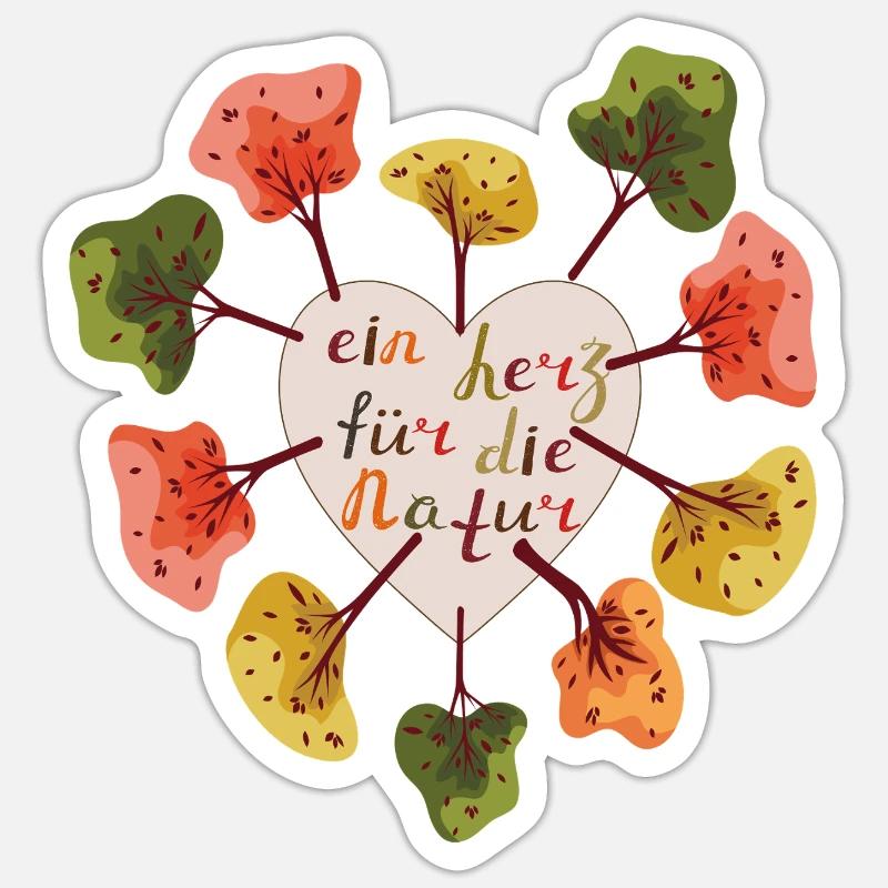 Herz voller Bäume - Sticker Größe S (10 x 10 cm) - Mattweiß