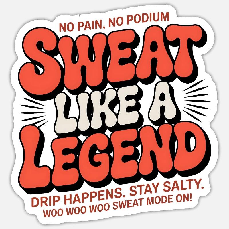 Sweat Like A Legend Sticker size S (10 x 10 cm)