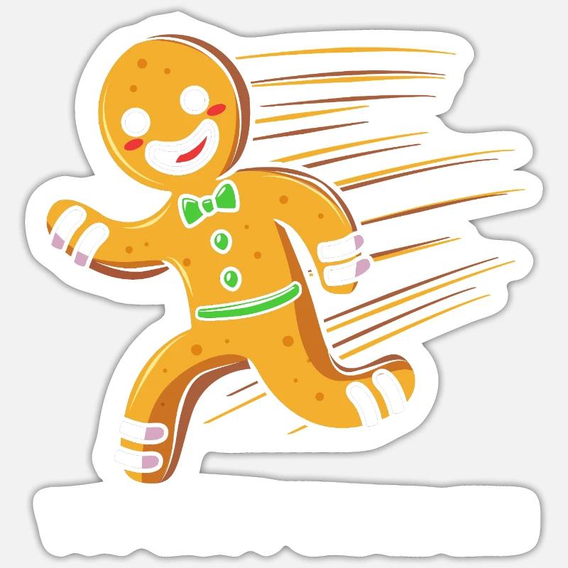 Gingerbread Christmas Gingerbread Man Gingerbread - Sticker size S (10 x 10 cm) - white matte
