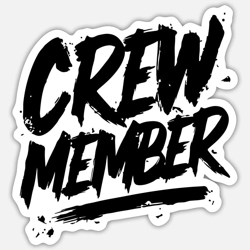 membre d’équipage - Sticker taille S (10 x 10 cm) - blanc mat