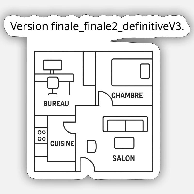 Idée cadeau pour architecte - Sticker taille S (10 x 10 cm) - blanc mat