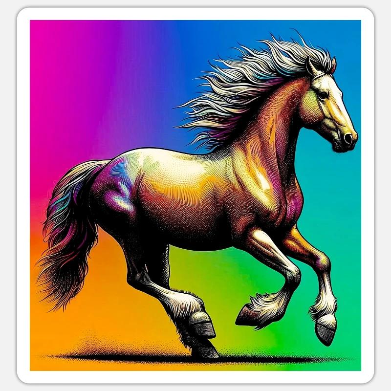 Pferd - Sticker Größe S (10 x 10 cm) - Mattweiß