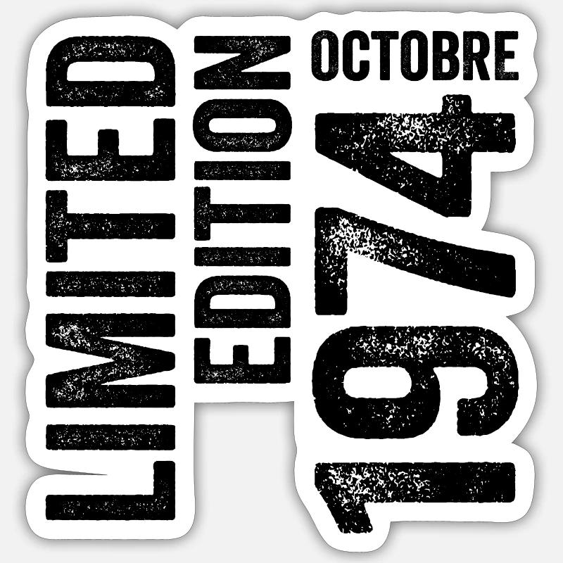 1974 - Sticker taille S (10 x 10 cm) - blanc mat