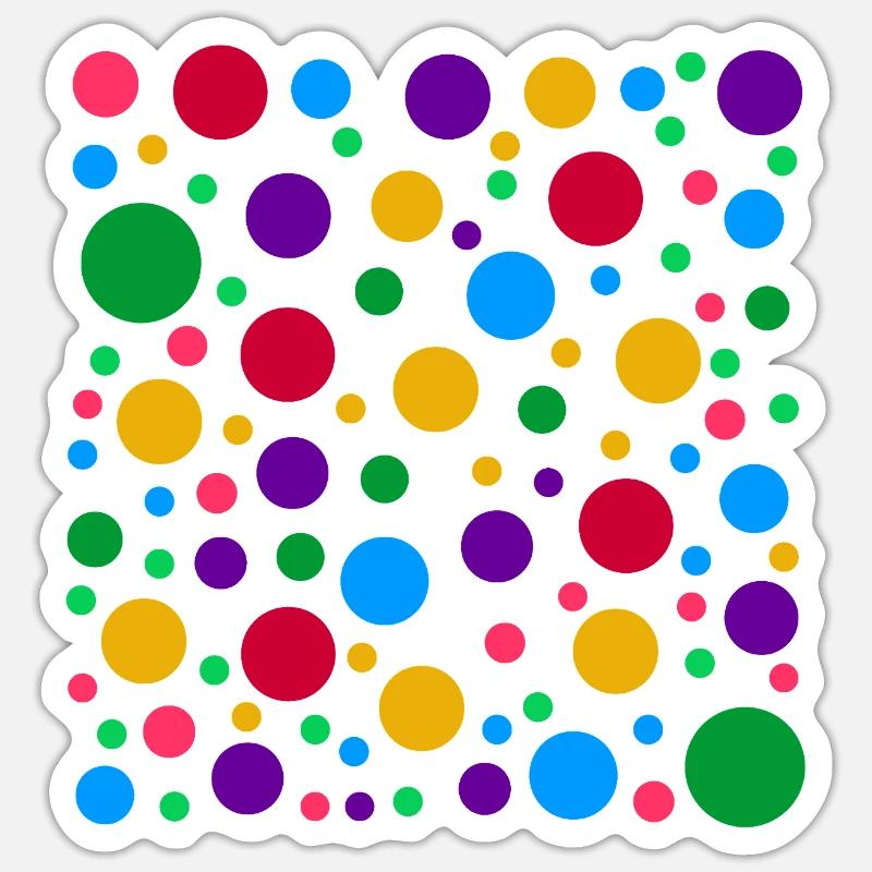 Colourful Polka Dot Pattern – Bright Spotty Dotted Sticker size S (10 x 10 cm)