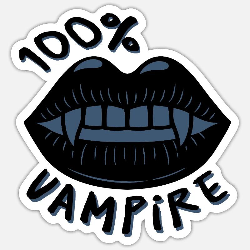 100 % vampires - Sticker taille S (10 x 10 cm) - blanc mat