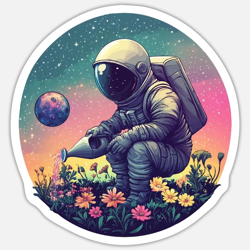 Astronaute de Space Blossoms Sticker taille S (10 x 10 cm)