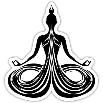 Meditation Energy Flow - Sticker size S (10 x 10 cm) - white matte - Front
