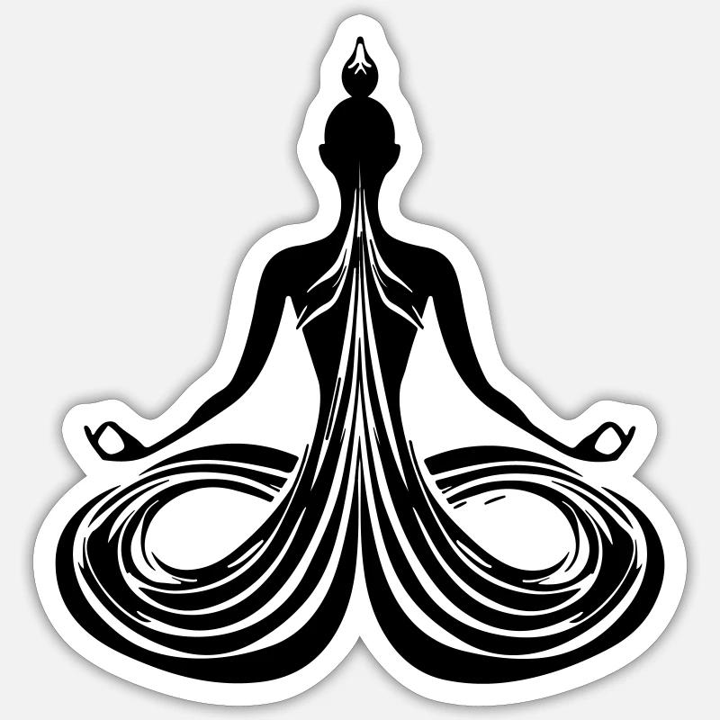 Meditation Energy Flow - Sticker size S (10 x 10 cm) - white matte