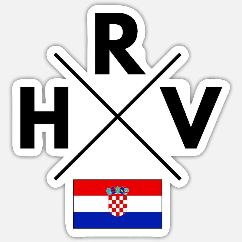 Drapeau croate Sticker taille S (10 x 10 cm)