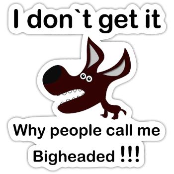 Maroon Cartoon Dog with Fangs - Sticker taille S (10 x 10 cm) - blanc mat - Devant