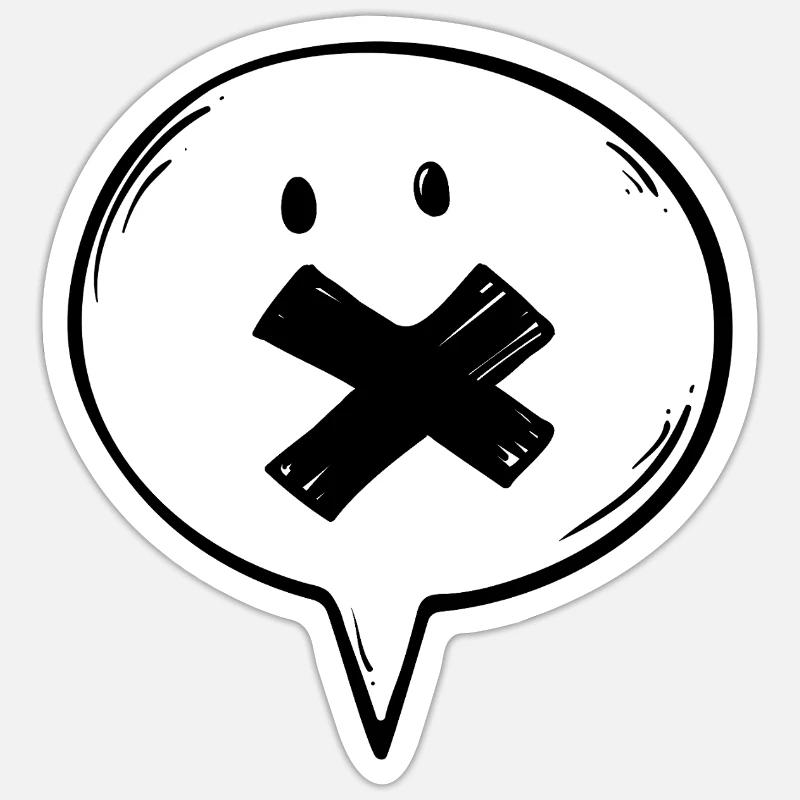 Speech Bubble Mute Sticker size S (10 x 10 cm)