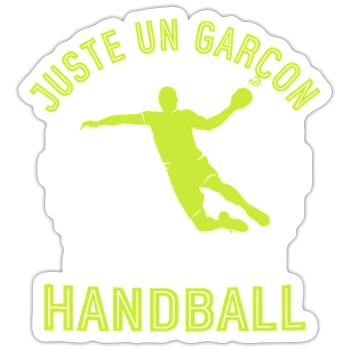 Nur ein Junge, der Handball liebt - Sticker Größe S (10 x 10 cm) - Mattweiß - Vorne