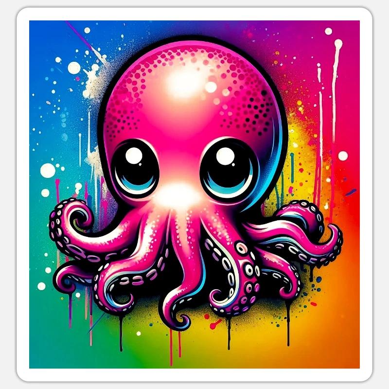 Octopus Sticker size S (10 x 10 cm)
