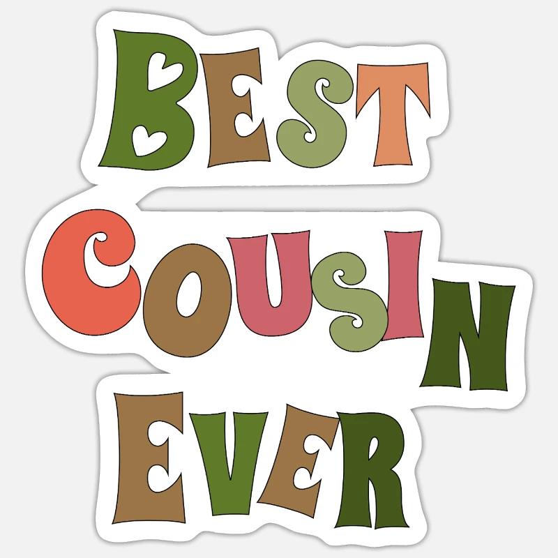 Meilleur cousin de tous les temps - Sticker taille S (10 x 10 cm) - blanc mat
