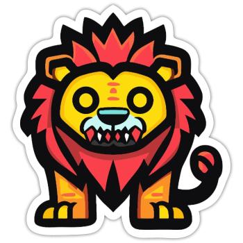 Löwe Halloween Zombie - Sticker Größe S (10 x 10 cm) - Mattweiß - Vorne