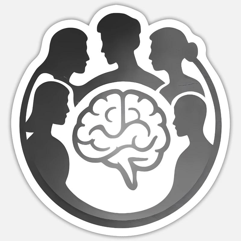 Community Brain Circle - Sticker size S (10 x 10 cm) - white matte
