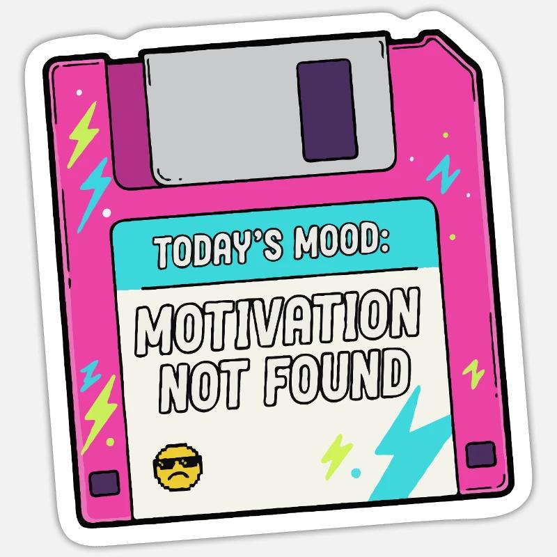 La motivation manque sur disquette - Sticker taille S (10 x 10 cm) - blanc mat