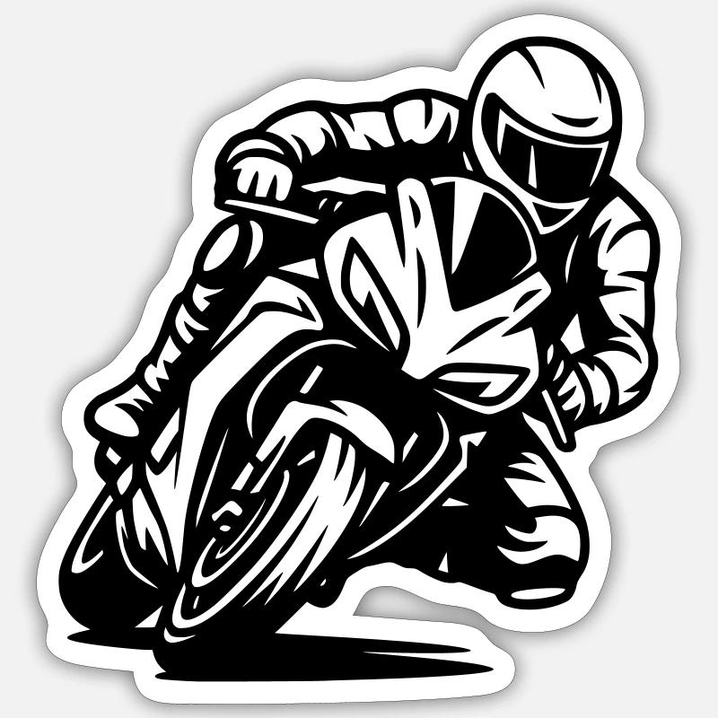 Motorrad - Sticker Größe S (10 x 10 cm) - Mattweiß