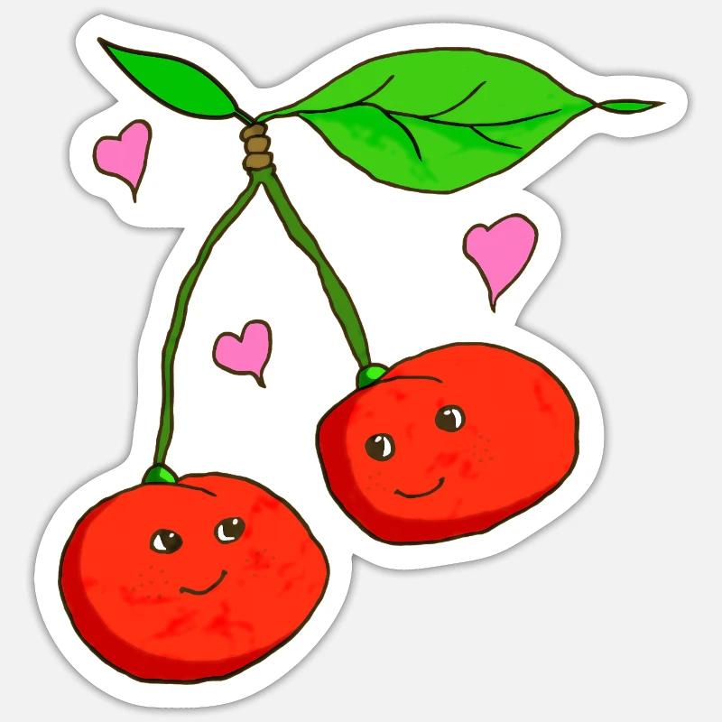 Cherries - Sticker size S (10 x 10 cm) - white matte