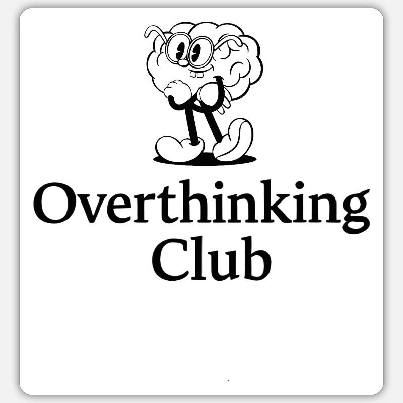 Overthinking Club Retro Comic Design Sticker size S (10 x 10 cm)