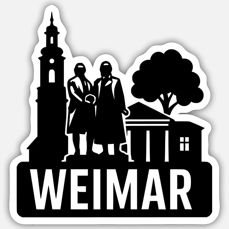weimar thüringen - Sticker Größe S (10 x 10 cm) - Mattweiß