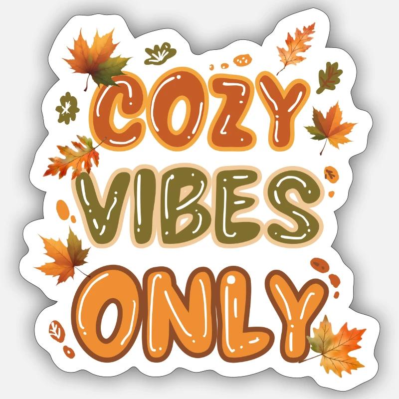 Cozy Vibes Fall - Sticker size S (10 x 10 cm) - white matte