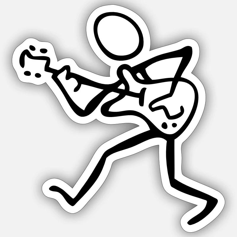 Gitarrist - Sticker Größe S (10 x 10 cm) - Mattweiß