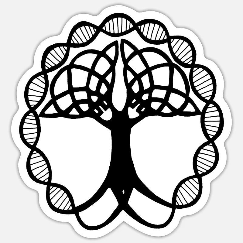 Seltsamer schwarzer Baum - Sticker Größe S (10 x 10 cm) - Mattweiß