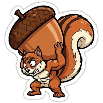 Eichhörnchen Workout Fitness Bodybuilding Gym  - Sticker Größe S (10 x 10 cm) - Mattweiß - Vorne