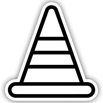 Kegel - Sticker Größe S (10 x 10 cm) - Mattweiß - Vorne