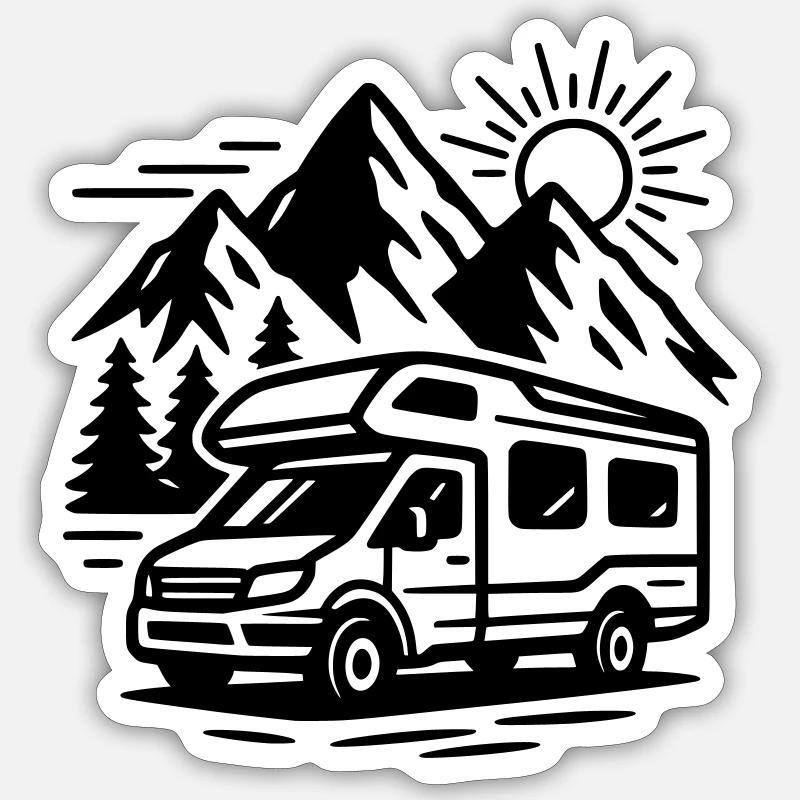 Campeur - Sticker taille S (10 x 10 cm) - blanc mat